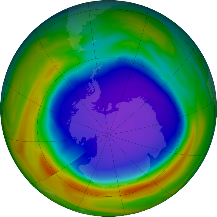 Antarctic ozone map for 06 October 2018